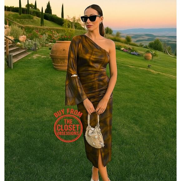 RARE! ZARA Asymmetric Midi Dress NWT Size M - Picture 5 of 16